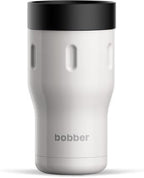 BOBBER 12 oz Insulated Tumbler with 360 Lid – 100% Leak-Proof, Stainless Steel Coffee Cup with Screw On Lid, BPA-Free, Dishwasher Safe – Coffee Travel Mug, Fits Car Cup Holder (Grey) by Bobber