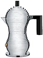 Alessi MDL02/1 B "Pulcina" Stove Top Espresso 1 Cup Coffee Maker in Aluminum Casting Handle And Knob in Pa, Black - Image 4