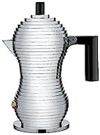 Alessi MDL02/1 B "Pulcina" Stove Top Espresso 1 Cup Coffee Maker in Aluminum Casting Handle And Knob in Pa, Black - Image 4