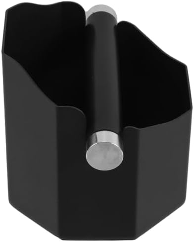 Espresso Knock Box Stainless Steel round Black Coffee Grounds Dump Bin by Outanaya