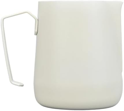 milk frothing pitcher 450ml Milk Frothing Pitcher Stainless Steel Thickened Frother Cup with Pointed Spout for Coffee Shop Home Kitchen for kitchen(WHITE) - Image 6
