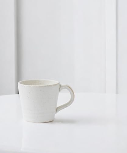 Stoneware Mug Set of 4-14oz Ceramic Coffee Mugs & Tea Cups with Handle - Perfect for Hot & Iced Drinks - Microwave & Dishwasher Safe - Rustic Minimalist Style - Oatmeal Cream - Ideal Gift - Image 7