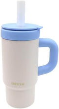 DEDEYA17oz Glass Lined Tumbler with Straw for Hot & Cold Drinks(White) by EnjoyYourHealthandSafetyHouseware
