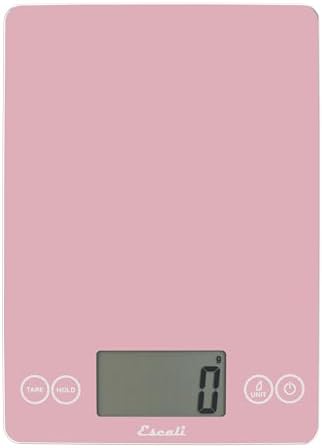 Escali Arti Glass Food Scale Digital Countertop Kitchen, Baking and Cooking Scale with Large Display, 15-Pound Capacity, 9" x 6.5" x .75", Classic Pink by Unknown
