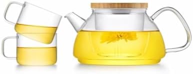 Removable Large Capacity Home Glass teapot Transparent Tea Set Tea Maker with Infuser Fruit Tea Kettle Water Pot Cleanable by Unknown