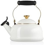 Le Creuset Enamel On Steel Whistling Tea Kettle, 1.7 qt., White/Gold - Image 3