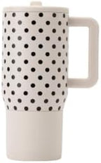 HydroJug Polka Dot Traveler 20oz Kids Insulated Tumbler, French Vanilla by Hydrojug