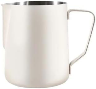 Milk Frother Cup Stainless Steel Stainless Steel Milk Frothing Jug Long Rounded Spout Latte Art Pitcher Frother Professional Barista Steaming Accessorie(600ml-Beige) by Unknown