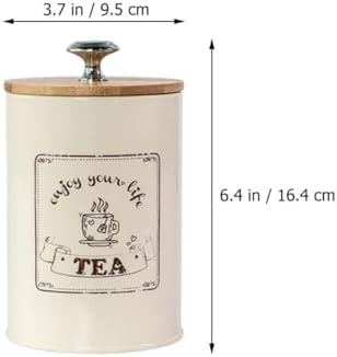 Uonlytech Vintage Kitchen Canister Set 3pcs White Metal Tea Coffee Sugar Storage Jars with Airtight Lids Dustproof Food Containers for Pantry Countertop Organization - Image 2