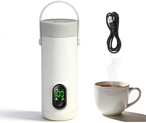 Travel Electric Kettle, 350ML Small Tea Coffee Kettle Mini Hot Water Boiler 27000mAh Rechargeable Portable Water Heater, 12 Hour Insulation by ciciglow