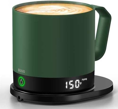 Heated Coffee Mug 14oz, Rechargeable Temperature Control Mug with Lid by BUUO