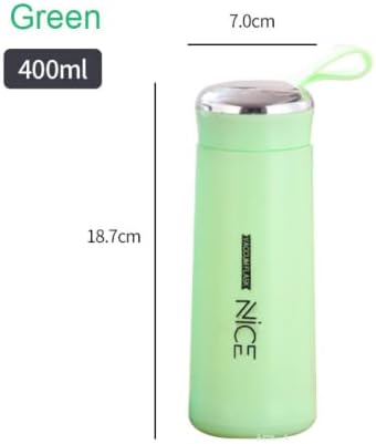 Double Wall Glass Bottle Drinkware Espresso Coffee Mug Beer Tumbler Cups Strawberry Milk Tea Mugs Shot Glass Bottle (301-400ml,Blue) - Image 6