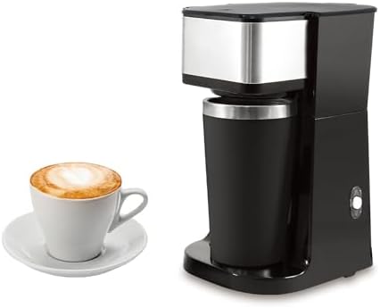 Drip coffee machine 750W high power, 14.8 oz (0.5qt) stainless steel interior independent cup and detachable reusable filter basket, 5 coffee cups automatically close, suitable for home offices by Unknown