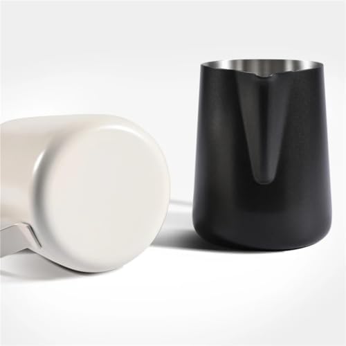 Milk Frother Cup Stainless Steel Stainless Steel Milk Frothing Jug Long Rounded Spout Latte Art Pitcher Frother Professional Barista Steaming Accessorie(600ml-Beige) - Image 4