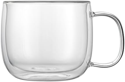 Restaurantware Glass Espresso Cups 12 Count 17 Ounces Borosilicate Double Wall Glass Coffee Mugs Insulated Clear Tea Drinkware for Hot or Cold Beverages by Restaurantware