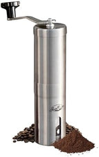 JavaPresse Manual Stainless Steel Coffee Grinder - 18 Adjustable Settings, Portable Conical Burr Grinder for Camping, Travel, Espresso - With Hand Crank by JavaPresse