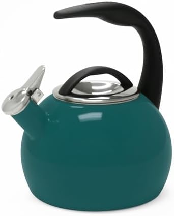 Chantal Anniversary Enamel on Steel Whistling Tea Kettle, 2 quart (Tidal Teal) by Chantal