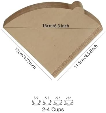 Coffee Filter Paper V-Shaped Wood Pulp Cone Pour Over 2-4 Cups Drip Filters Accessories(White 100PCS) - Image 2