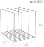 mDesign 3 Slot Tray and Pan Rack — Metal Wire Rack for Pantry and Kitchen Storage — Freestanding Pan Lid Holder Also for Baking Trays and Crockery – Silver - Image 3