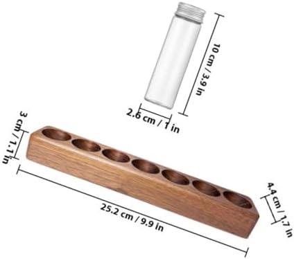 Coffee Bean Storage Tube Rack, Glass Containers with Wooden Holder for Home - Image 2