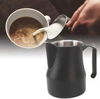 Metal Milk Frother Cup with Scale, 304 Stainless Steel Milk Frothing Pitcher, Latte Cup for Home Office Cafe Hotel (Matte Black 550ml) - Image 4