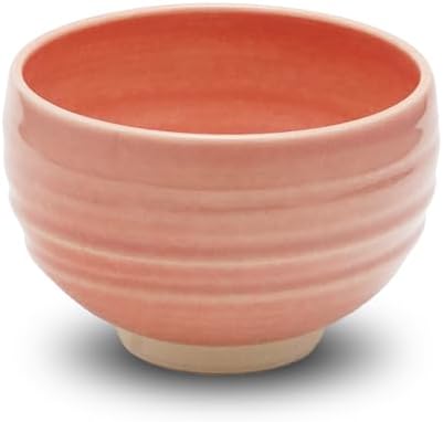 Kyoto Kiyomizu-yaki Earthenware Matcha Bowl - Rokuro Suji – 20.2 fl oz Charming Form, Lead-Free, Gift Box Included - Ideal for Tea and Café au Lait Made in Japan (Sakura) by COTONOHA