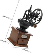 Manual Coffee Bean Grinder Conical Burr Vintage Style Hand Crank Essential Kitchen Supply - Image 2