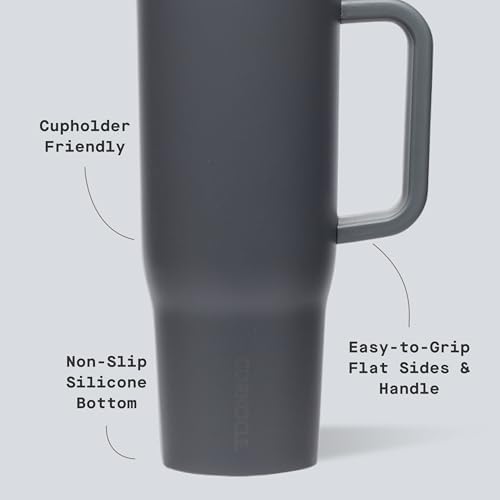 Corkcicle Cruiser Tumbler with Handle & Straw, 40 oz, Flint - Image 4