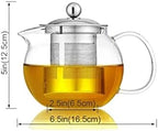 Teapot Clear Borosilicate Glass Teapot with Removable 304 Stainless Steel Filter Loose Leaf Teapot Kettle Tea Maker (Size : 650ML) - Image 2