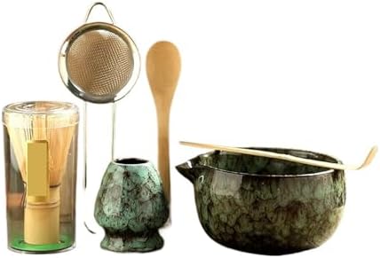 6PCS Matcha Tea Set Whisk Teaspoon Sets Bowl Holder For Tea-Making Tools(Cyan 6pcs) by Unknown