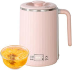 Electric Kettle 15.2 fl oz Mug-Type Electric Pot 304 Stainless Steel Tea Infuser Vacuum Insulated Milk Tea Coffee Porridge Compact Travel Office Unisex pink by NORMIA+RITA