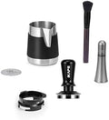 IKAPE 53MM Espresso Tamper Kit 6 in 1, Coffee Tamper, WDT Tool, Magnetic Dosing Funnel, Puck Screen, Milk Pitcher, Cleaning Brush by IKAPE
