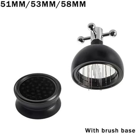 51/53/58MM Coffee Tamper Needle Universal Stainless Steel Coffee Powder Stirrer With Base Espresso Stirring Needle Barista Tool(58mm,Black) - Image 2