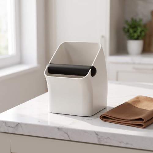 ibasenice Square Coffee Knock Box, Espresso Puck Knock Box, White - Image 4
