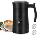 Electric Milk Frother, 4 in 1 Milk Steamer with Two Frothing Whisks, Saicefe 11.8oz/350ml Automatic Warm and Cold Foam Maker for Coffee, Latte, Cappuccino, Macchiato, Hot Chocolate (Black) by Saicefe