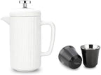 Easyworkz Porcelain French Press and Double Wall Insulated Metal Demitasse Cups by Easyworkz