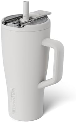 BrüMate Era Flip 30oz Tumbler with 100% Leakproof Covered Straw Lid | Hygienic Covered Straw | Insulated Stainless Steel Water Bottle with Handle | Cup Holder Friendly | BPA-Free (Dune) by Br%C3%BCMate