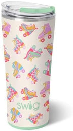Swig Life 22oz Insulated Tumbler, Travel Coffee Tumbler with Lid, Cup Holder Friendly Travel Coffee Mug, Stainless Steel (Roller Rink) by SwigLife