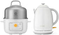BUYDEEM G32 Electric Food Steamer 1.6QT with K640 Stainless Steel Electric Tea Kettle 1.7L Arctic White by BUYDEEM