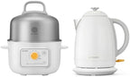 BUYDEEM G32 Electric Food Steamer 1.6QT with K640 Stainless Steel Electric Tea Kettle 1.7L Arctic White by BUYDEEM