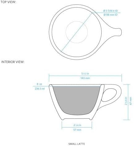 notNeutral Lino Porcelain Cup & Saucer Small Latte 8 oz (8 oz, 6) - Image 3
