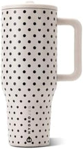 HydroJug Polka Dot Traveler 40oz, Insulated Tumbler, French Vanilla by Hydrojug