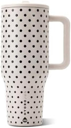 HydroJug Polka Dot Traveler 40oz, Insulated Tumbler, French Vanilla by Hydrojug