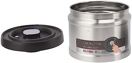 Coffee Canister Vacuum Sealed Coffee Container, Sturdy Stainless Steel Airtight Food Storage Container for Coffee Beans Tea Nuts, Press Type Coffee Grounds and Beans Container - Image 4