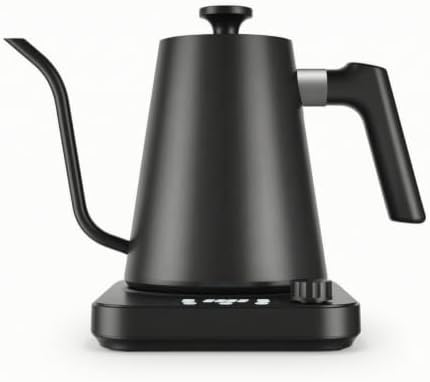 Yajuyi Electric Kettle Gooseneck Pour Over Temperature Control With Long Curved Spout And Stable Lid 304 Stainless Steel suitable for station tea, Black by Yajuyi