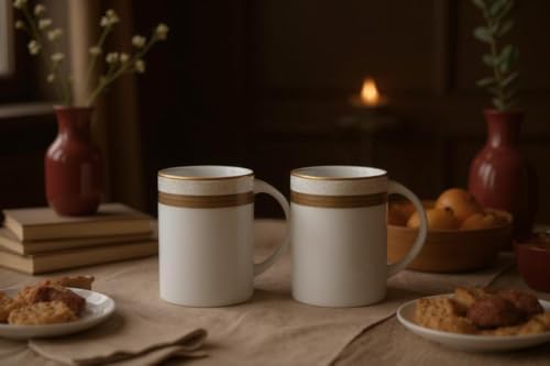 Porcelain Mug - Gold Rope Design, 2 Piece Set - Image 5