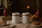 Porcelain Mug - Gold Rope Design, 2 Piece Set - Image 5
