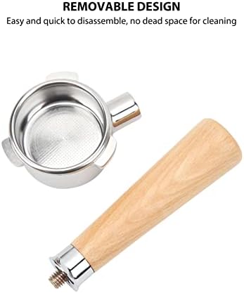 54Mm Bottomless Portafilter, Stainless Steel Coffee Portafilter, Detachable Coffee Portafilter with Handle for Coffee Machine (Type A2 Beech Wood) - Image 2