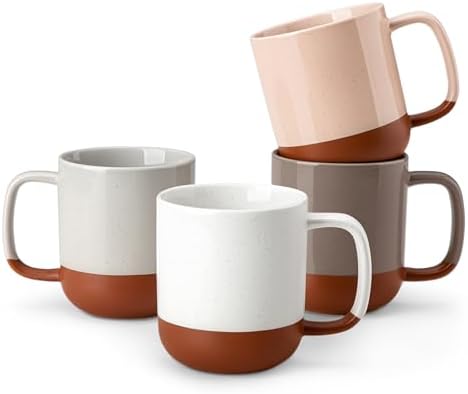 MALACASA Ceramic 16oz Coffee Mugs Set of 4, Multicolor by MALACASA