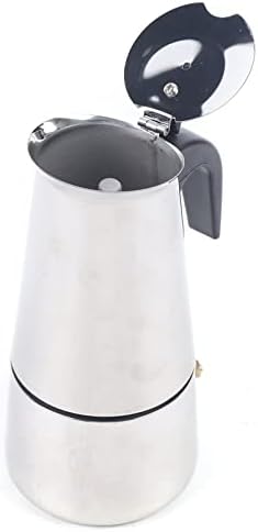 Xuthusman 200ml/300ml/450ml Mocha Coffee Pot+Electric Stove Espresso Coffee Maker Stainless Steel Stovetop Moka Pot,4/6/9cups (silver+black，300ml/6 Cups) - Image 5